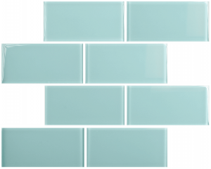 Crystal 3 x 6 Subway Tiles Marine Mist