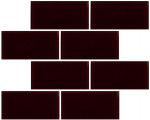 Crystal 3 x 6 Subway Tiles Ruby Red