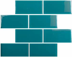 Crystal 3 x 6 Subway Tiles Teal